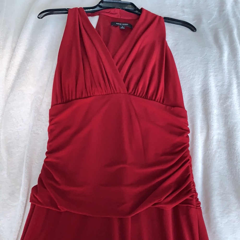 SOLD Beautiful Red Halter Midi Dress